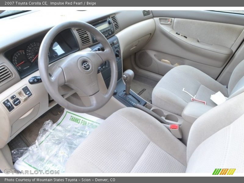 Impulse Red Pearl / Beige 2007 Toyota Corolla CE
