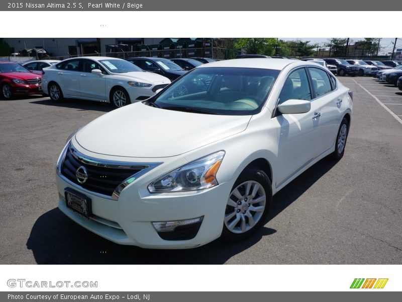 Pearl White / Beige 2015 Nissan Altima 2.5 S