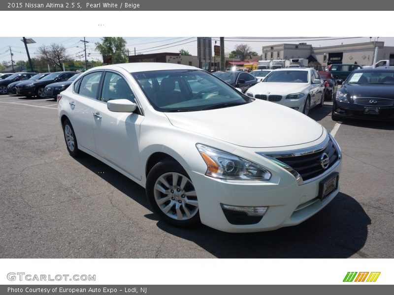Pearl White / Beige 2015 Nissan Altima 2.5 S