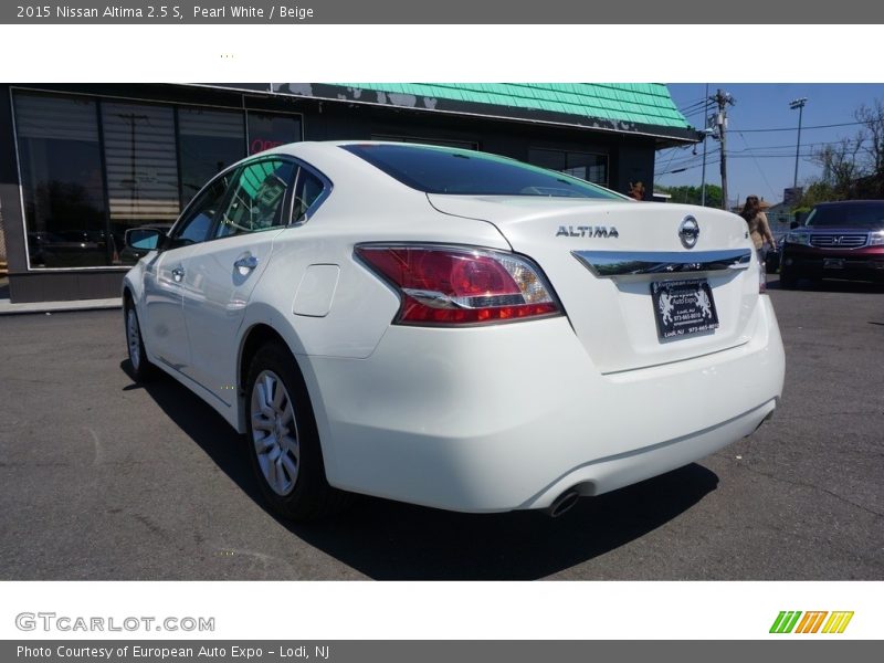 Pearl White / Beige 2015 Nissan Altima 2.5 S