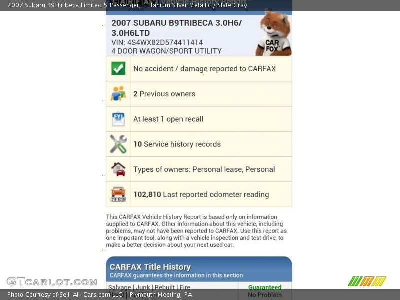 Titanium Silver Metallic / Slate Gray 2007 Subaru B9 Tribeca Limited 5 Passenger