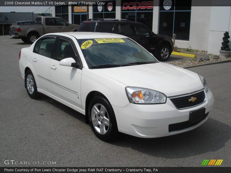 White / Titanium Gray 2006 Chevrolet Malibu LT V6 Sedan