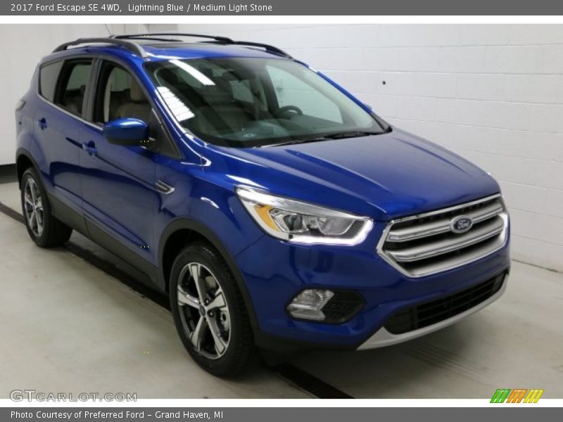 Lightning Blue / Medium Light Stone 2017 Ford Escape SE 4WD