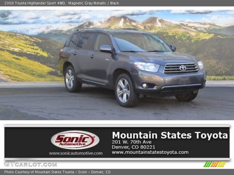 Magnetic Gray Metallic / Black 2009 Toyota Highlander Sport 4WD