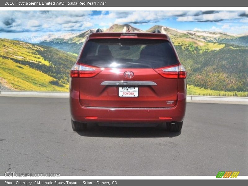 Salsa Red Pearl / Ash 2016 Toyota Sienna Limited AWD