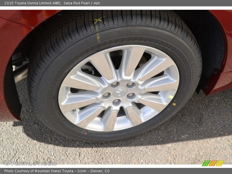 Salsa Red Pearl / Ash 2016 Toyota Sienna Limited AWD