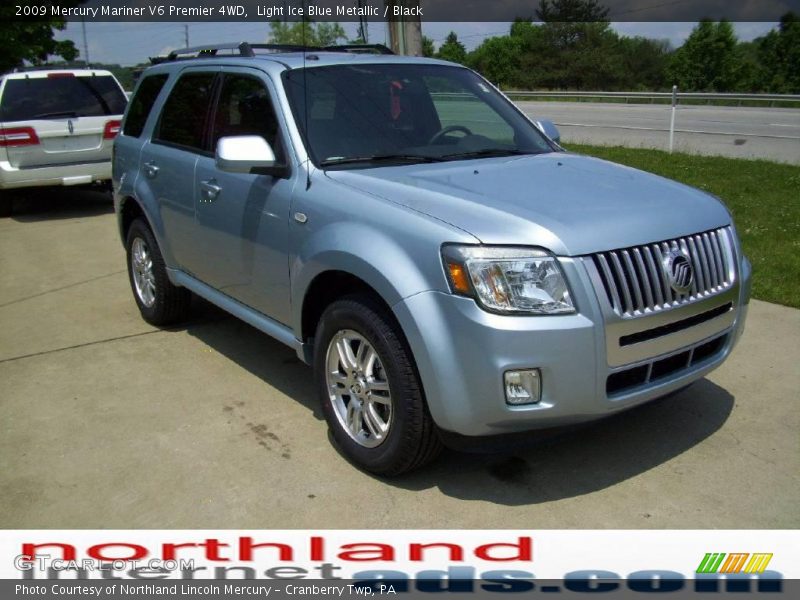 Light Ice Blue Metallic / Black 2009 Mercury Mariner V6 Premier 4WD