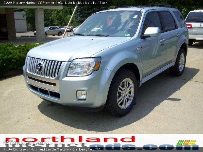 Light Ice Blue Metallic / Black 2009 Mercury Mariner V6 Premier 4WD