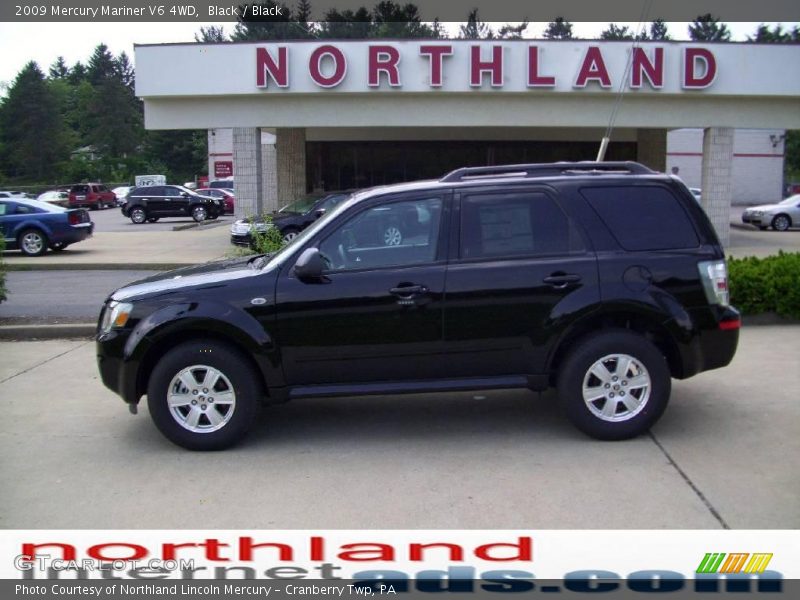 Black / Black 2009 Mercury Mariner V6 4WD