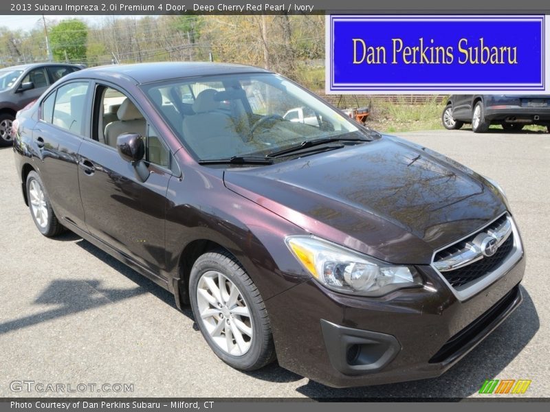 Deep Cherry Red Pearl / Ivory 2013 Subaru Impreza 2.0i Premium 4 Door