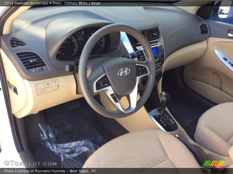 Century White / Beige 2013 Hyundai Accent GLS 4 Door