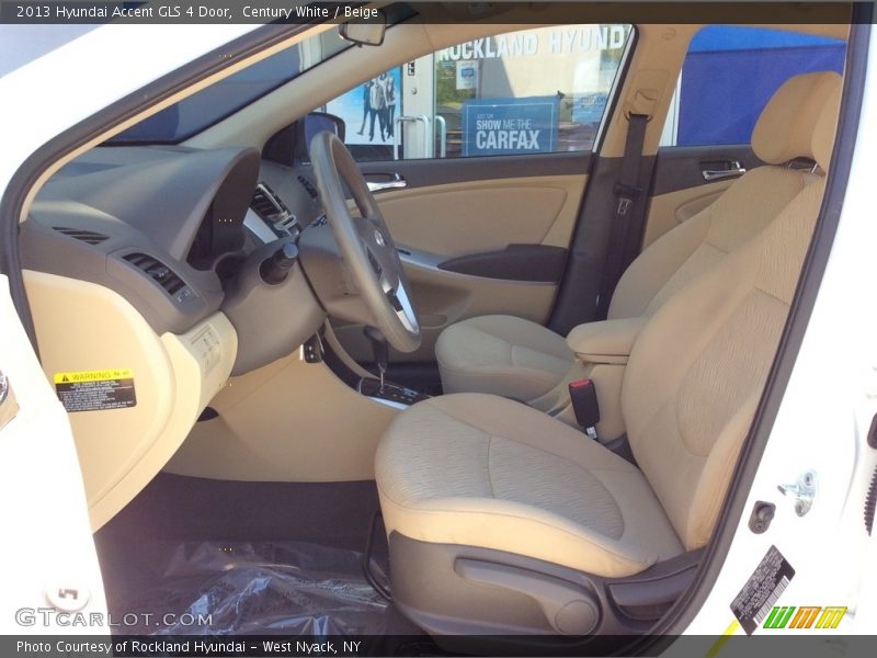 Century White / Beige 2013 Hyundai Accent GLS 4 Door
