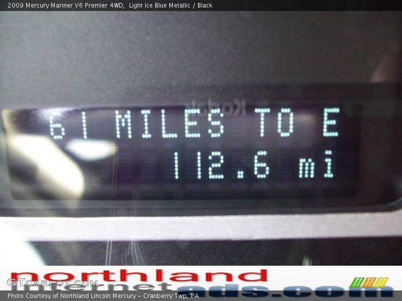 Light Ice Blue Metallic / Black 2009 Mercury Mariner V6 Premier 4WD
