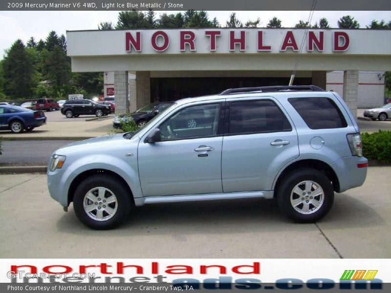 Light Ice Blue Metallic / Stone 2009 Mercury Mariner V6 4WD