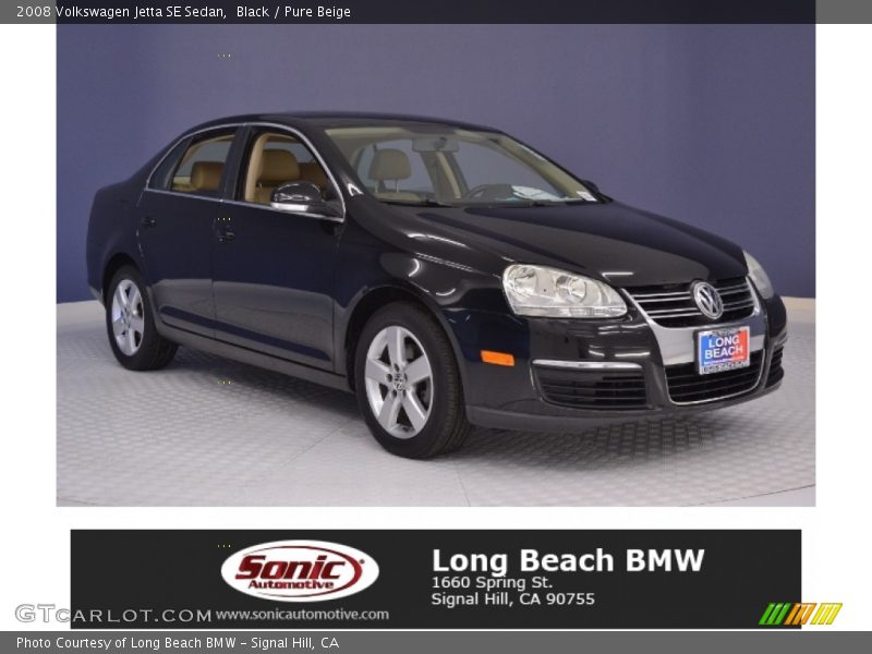 Black / Pure Beige 2008 Volkswagen Jetta SE Sedan