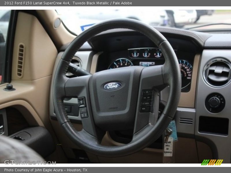 Tuxedo Black Metallic / Pale Adobe 2012 Ford F150 Lariat SuperCrew 4x4
