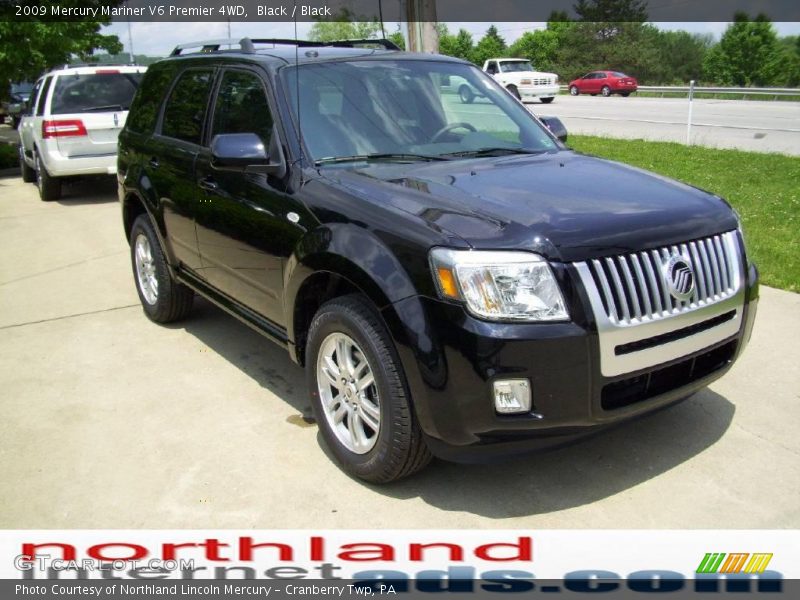 Black / Black 2009 Mercury Mariner V6 Premier 4WD