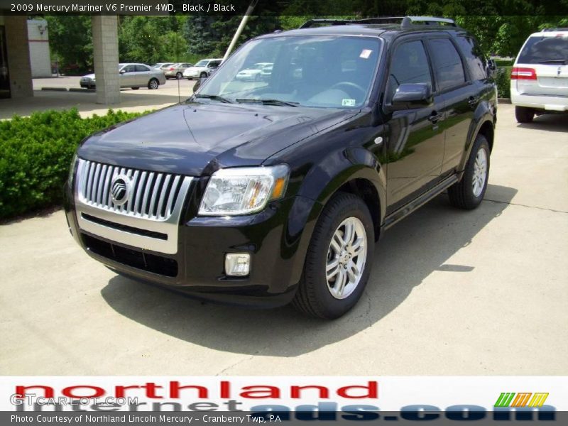 Black / Black 2009 Mercury Mariner V6 Premier 4WD