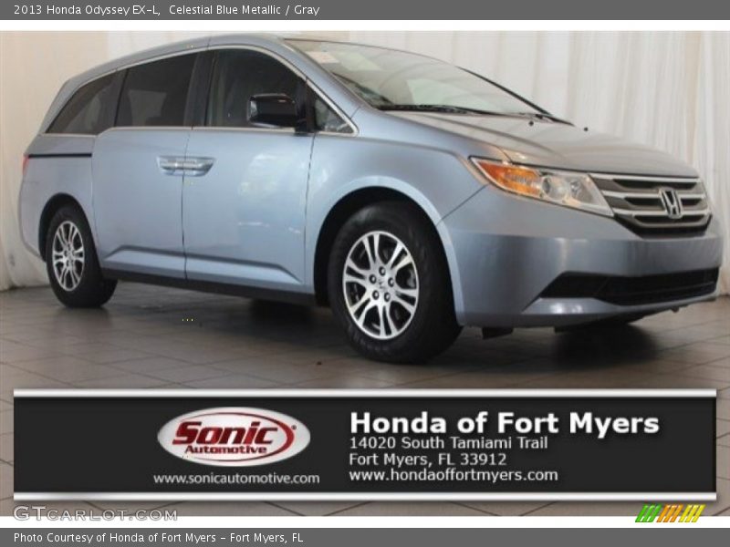 Celestial Blue Metallic / Gray 2013 Honda Odyssey EX-L