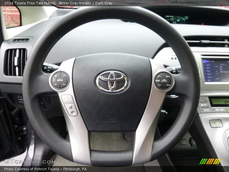 Winter Gray Metallic / Dark Gray 2014 Toyota Prius Two Hybrid