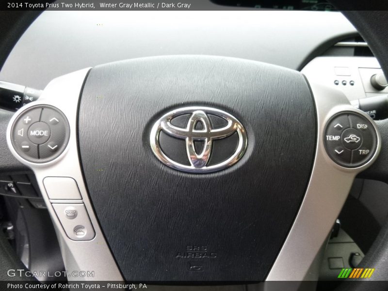 Winter Gray Metallic / Dark Gray 2014 Toyota Prius Two Hybrid