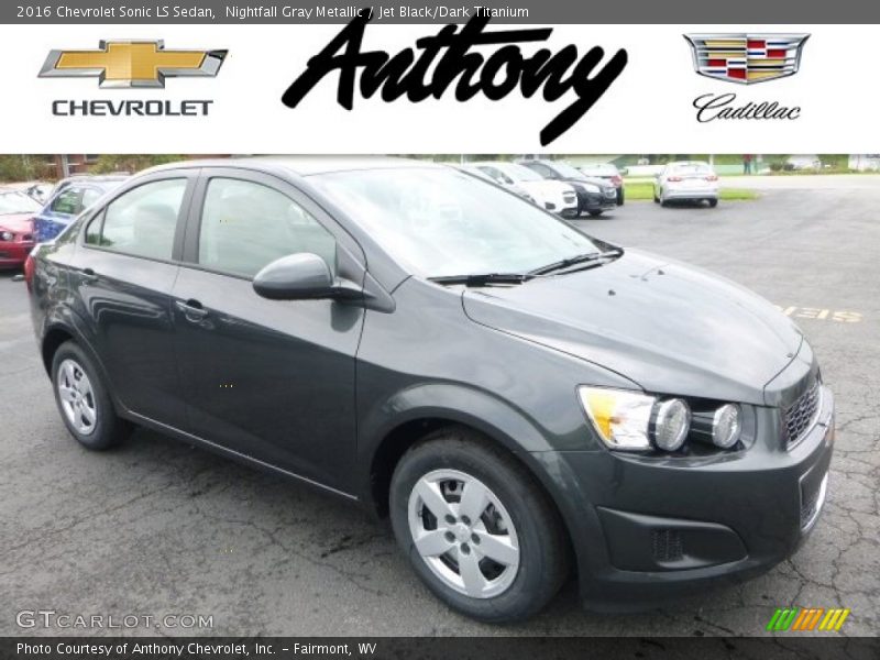 Nightfall Gray Metallic / Jet Black/Dark Titanium 2016 Chevrolet Sonic LS Sedan