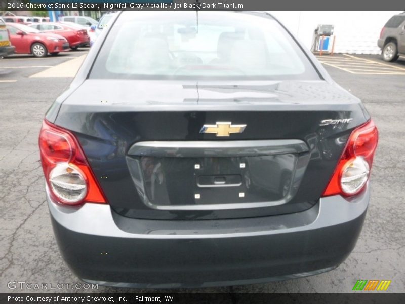 Nightfall Gray Metallic / Jet Black/Dark Titanium 2016 Chevrolet Sonic LS Sedan