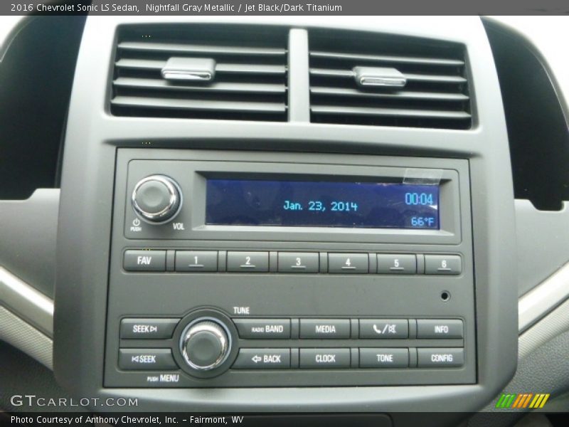 Nightfall Gray Metallic / Jet Black/Dark Titanium 2016 Chevrolet Sonic LS Sedan