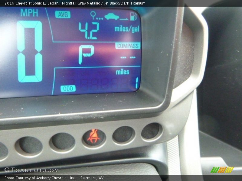 Nightfall Gray Metallic / Jet Black/Dark Titanium 2016 Chevrolet Sonic LS Sedan