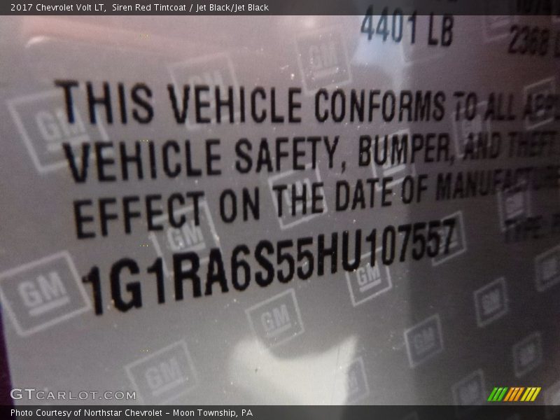 Siren Red Tintcoat / Jet Black/Jet Black 2017 Chevrolet Volt LT