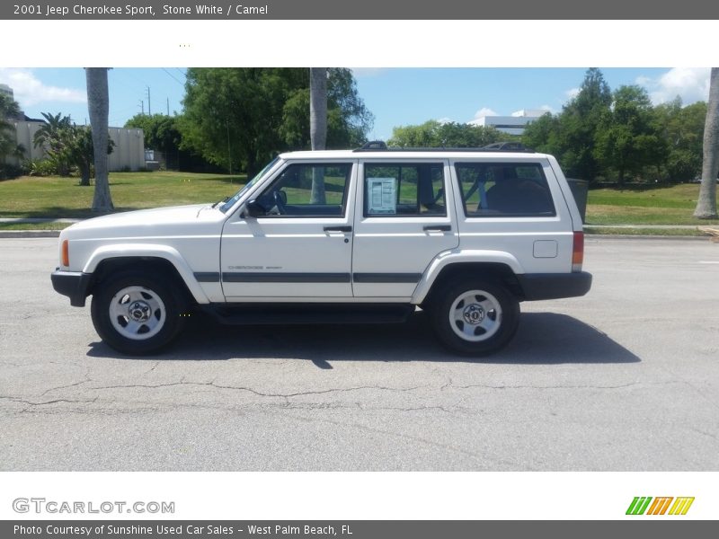 Stone White / Camel 2001 Jeep Cherokee Sport