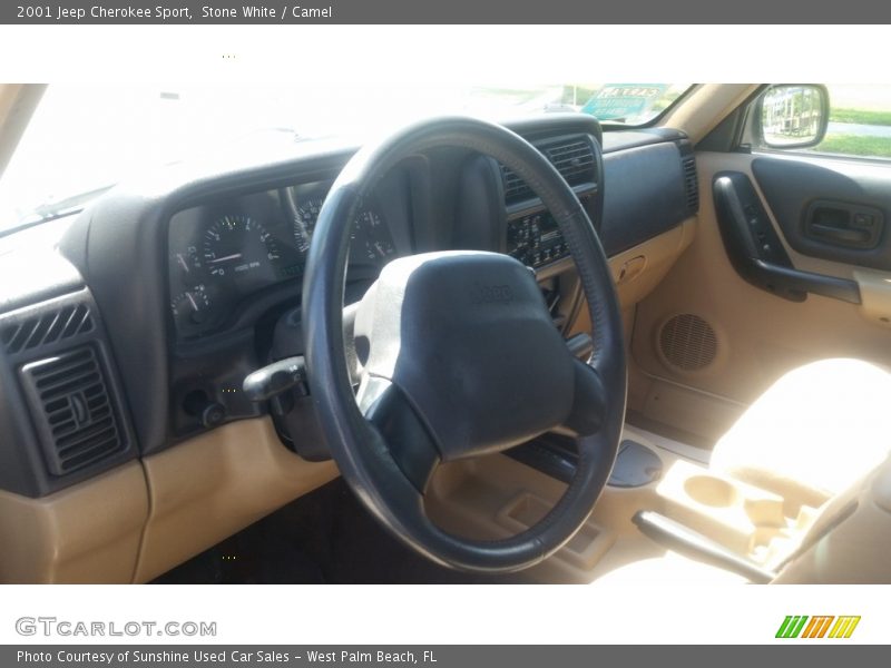 Stone White / Camel 2001 Jeep Cherokee Sport