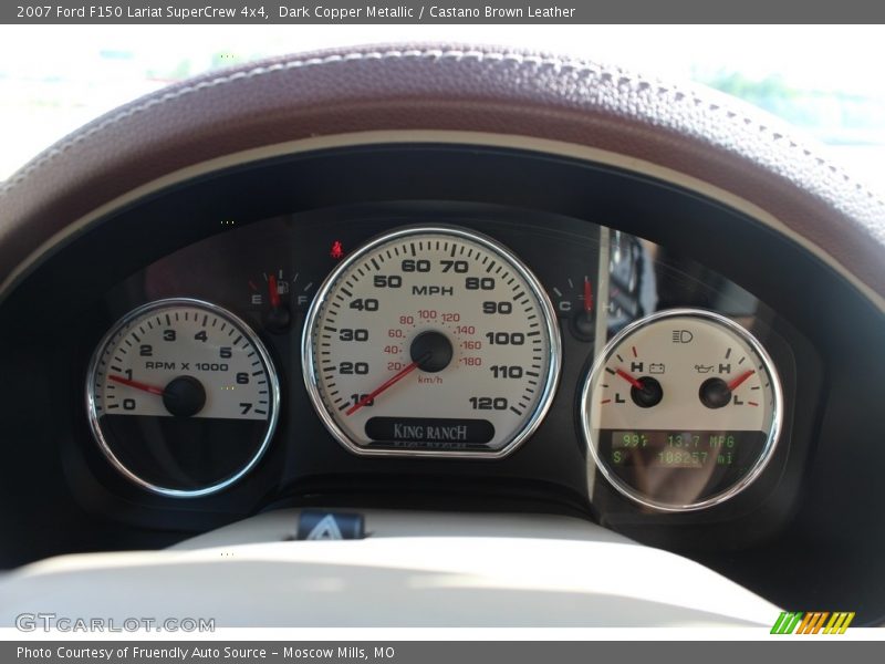 Dark Copper Metallic / Castano Brown Leather 2007 Ford F150 Lariat SuperCrew 4x4