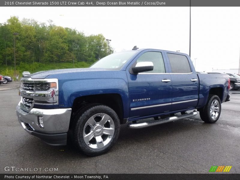 Deep Ocean Blue Metallic / Cocoa/Dune 2016 Chevrolet Silverado 1500 LTZ Crew Cab 4x4