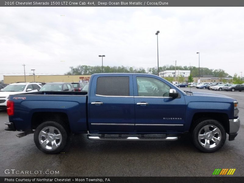 Deep Ocean Blue Metallic / Cocoa/Dune 2016 Chevrolet Silverado 1500 LTZ Crew Cab 4x4