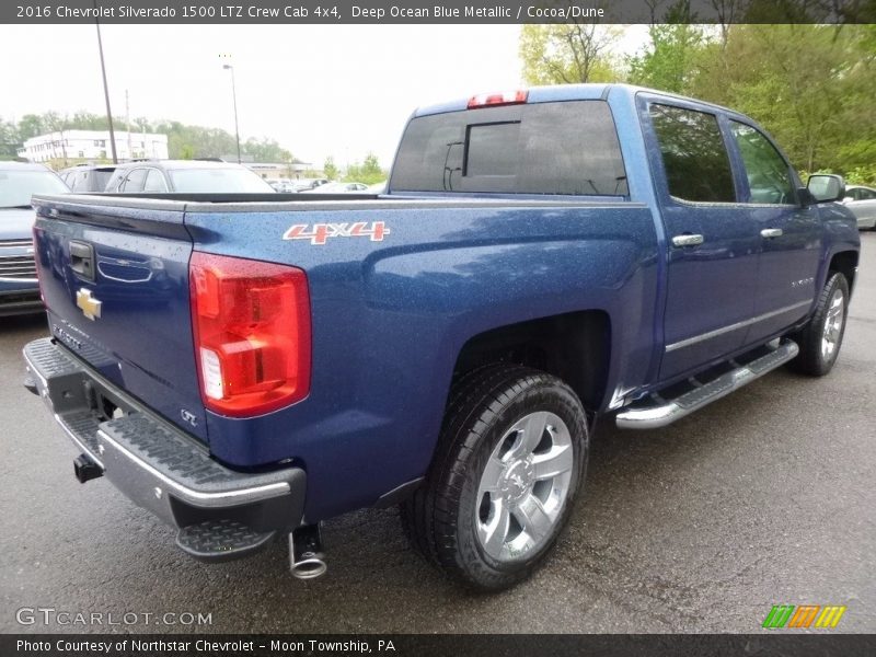 Deep Ocean Blue Metallic / Cocoa/Dune 2016 Chevrolet Silverado 1500 LTZ Crew Cab 4x4