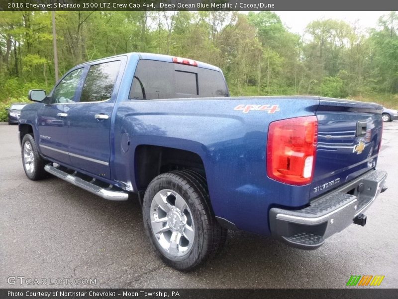 Deep Ocean Blue Metallic / Cocoa/Dune 2016 Chevrolet Silverado 1500 LTZ Crew Cab 4x4