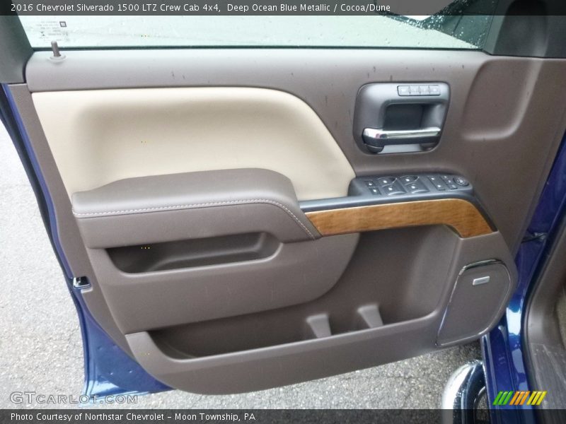Deep Ocean Blue Metallic / Cocoa/Dune 2016 Chevrolet Silverado 1500 LTZ Crew Cab 4x4