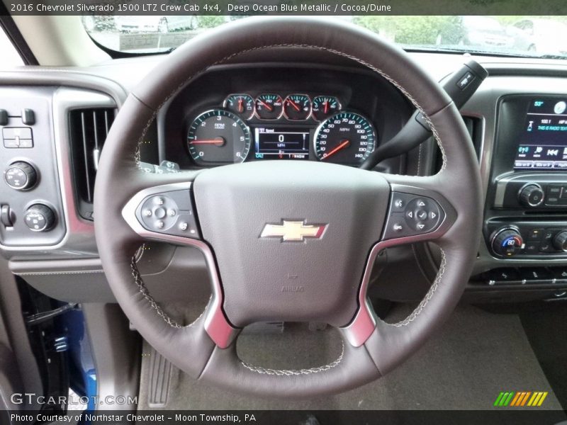 Deep Ocean Blue Metallic / Cocoa/Dune 2016 Chevrolet Silverado 1500 LTZ Crew Cab 4x4