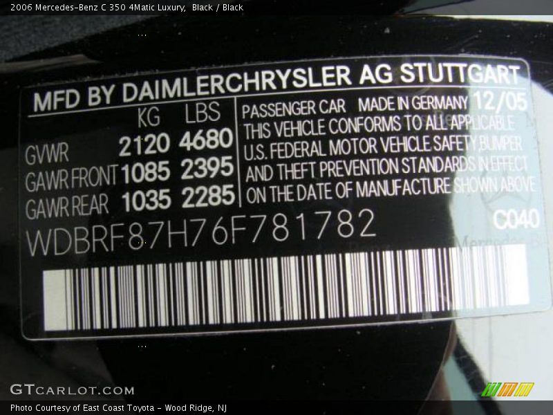 Black / Black 2006 Mercedes-Benz C 350 4Matic Luxury