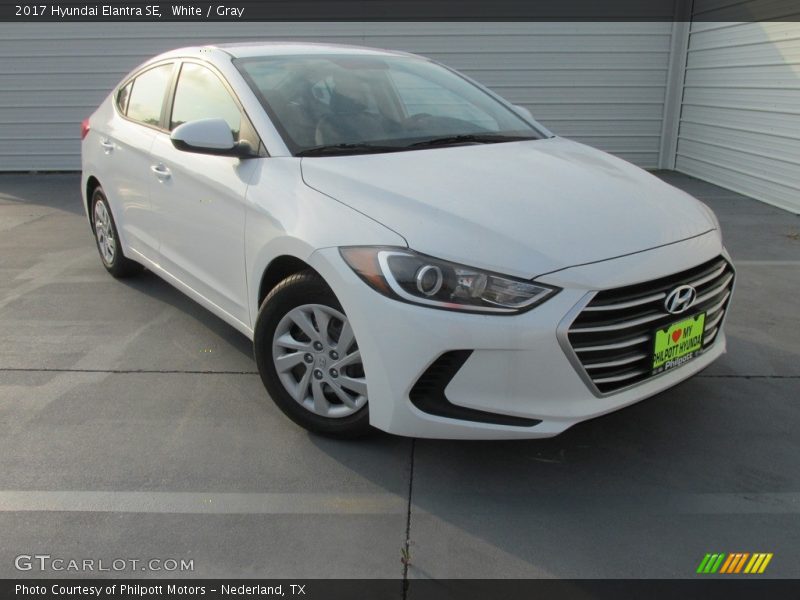 White / Gray 2017 Hyundai Elantra SE