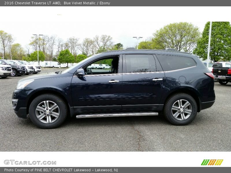 Blue Velvet Metallic / Ebony 2016 Chevrolet Traverse LT AWD