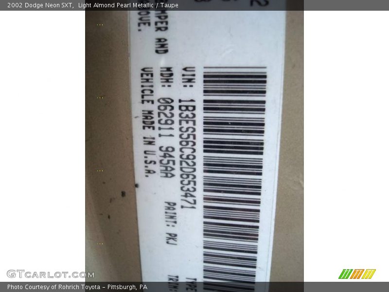 Light Almond Pearl Metallic / Taupe 2002 Dodge Neon SXT