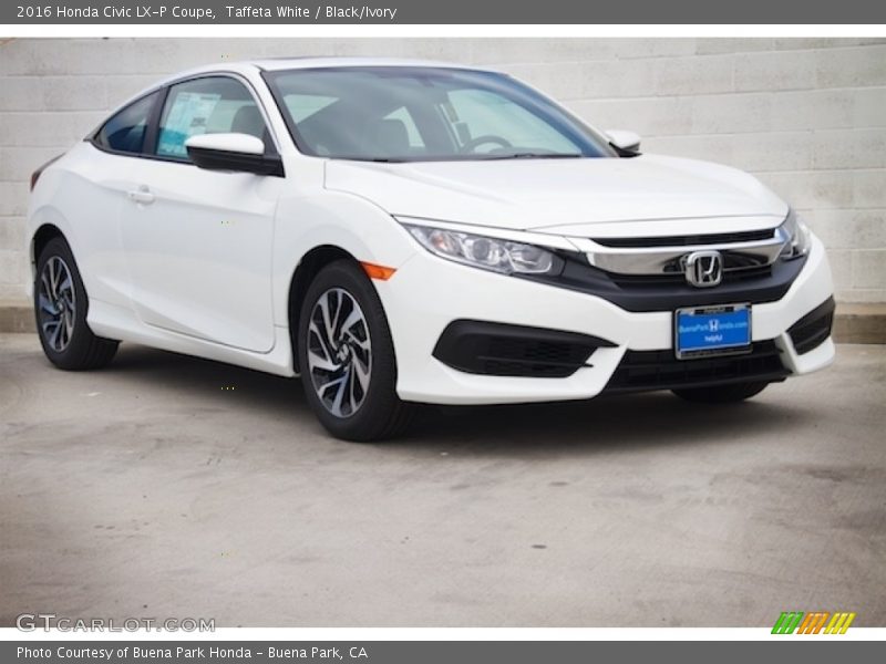 Taffeta White / Black/Ivory 2016 Honda Civic LX-P Coupe