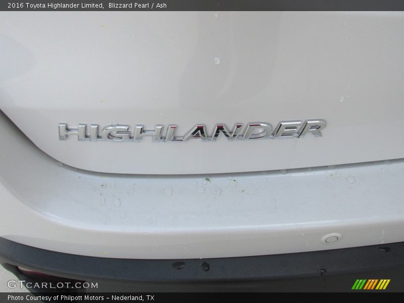 Blizzard Pearl / Ash 2016 Toyota Highlander Limited
