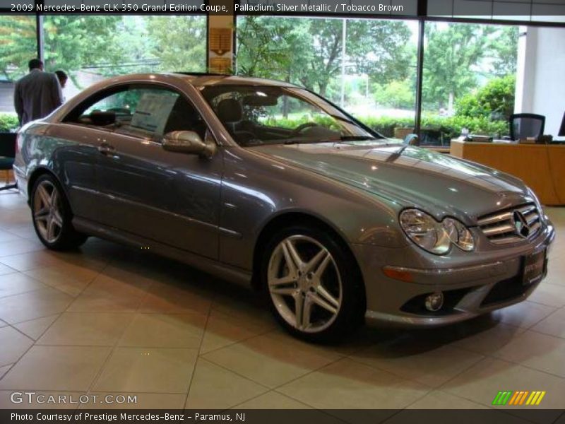 Palladium Silver Metallic / Tobacco Brown 2009 Mercedes-Benz CLK 350 Grand Edition Coupe