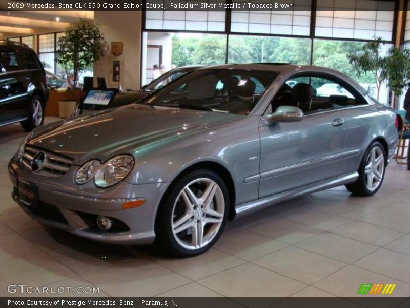 Palladium Silver Metallic / Tobacco Brown 2009 Mercedes-Benz CLK 350 Grand Edition Coupe