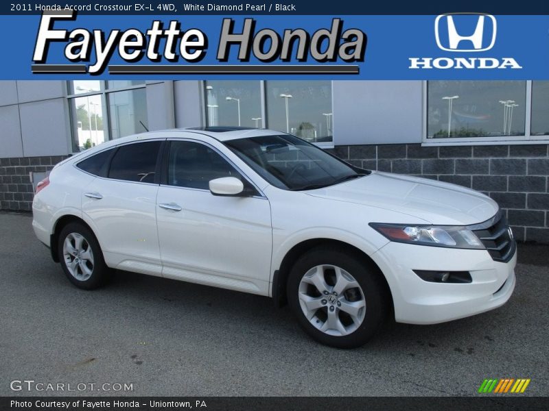 White Diamond Pearl / Black 2011 Honda Accord Crosstour EX-L 4WD