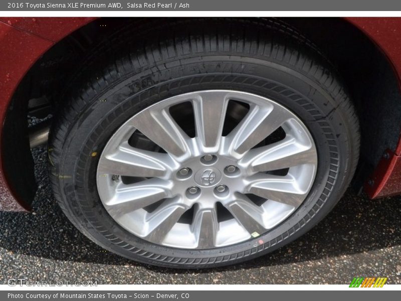 Salsa Red Pearl / Ash 2016 Toyota Sienna XLE Premium AWD