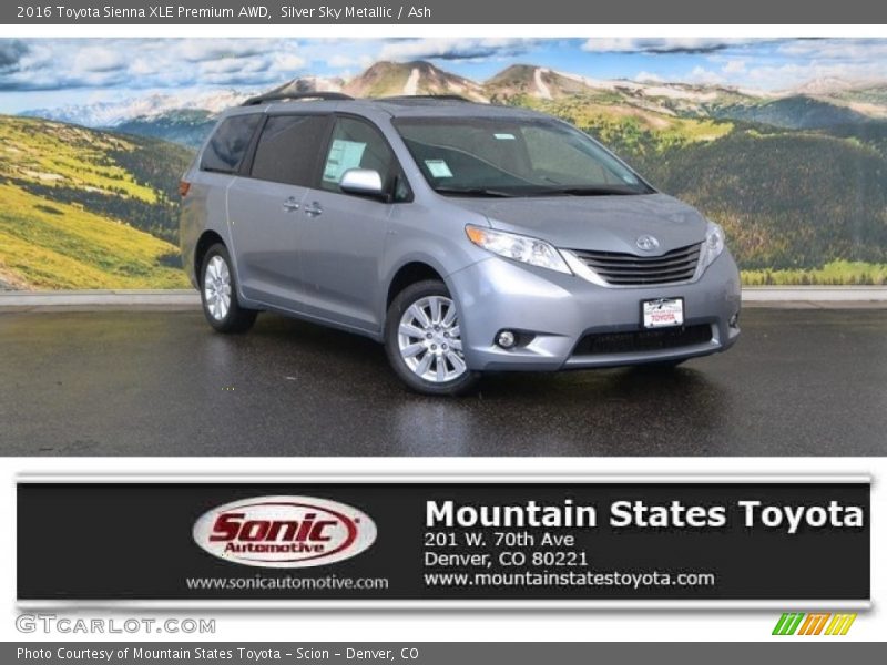 Silver Sky Metallic / Ash 2016 Toyota Sienna XLE Premium AWD